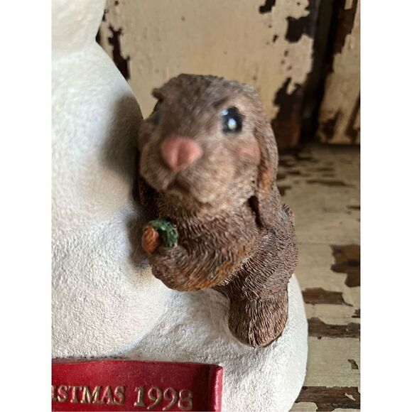 Tom Clark Cairn Christmas 1998 Figurine Vintage Marked Gnome Snowman Rabbit - Picture 4 of 10